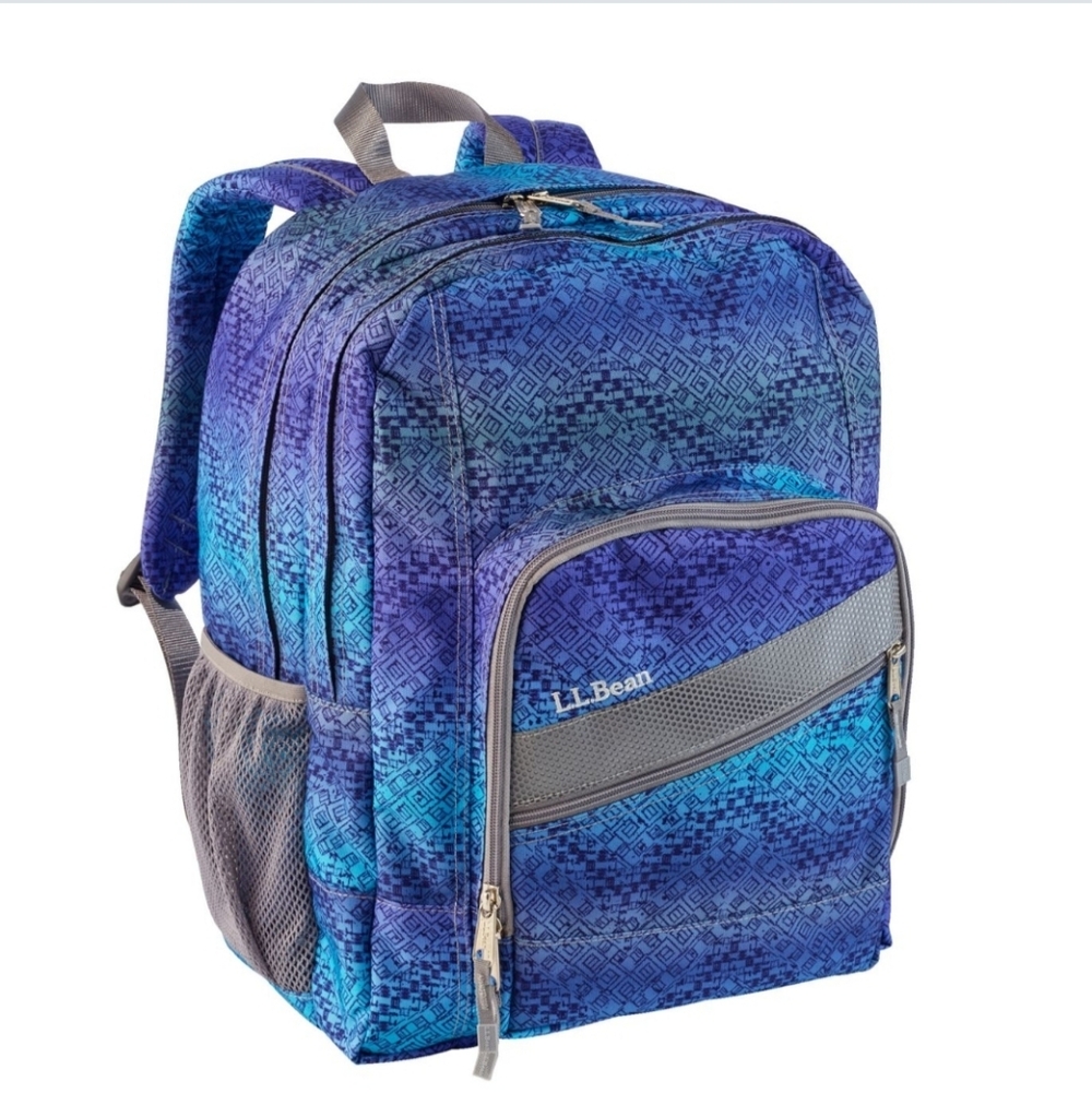 L.L. Bean Deluxe Book Pack 37L Backpack, Periwinkle Sky Chevron Colorway